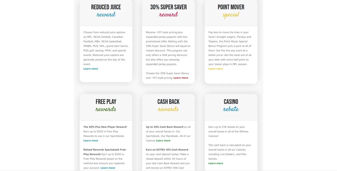 5 dimes bonuses and promotions