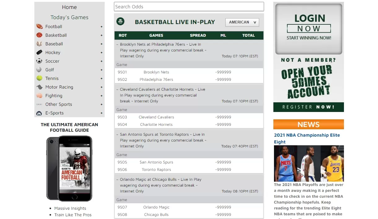 basketball live line in 5dimes