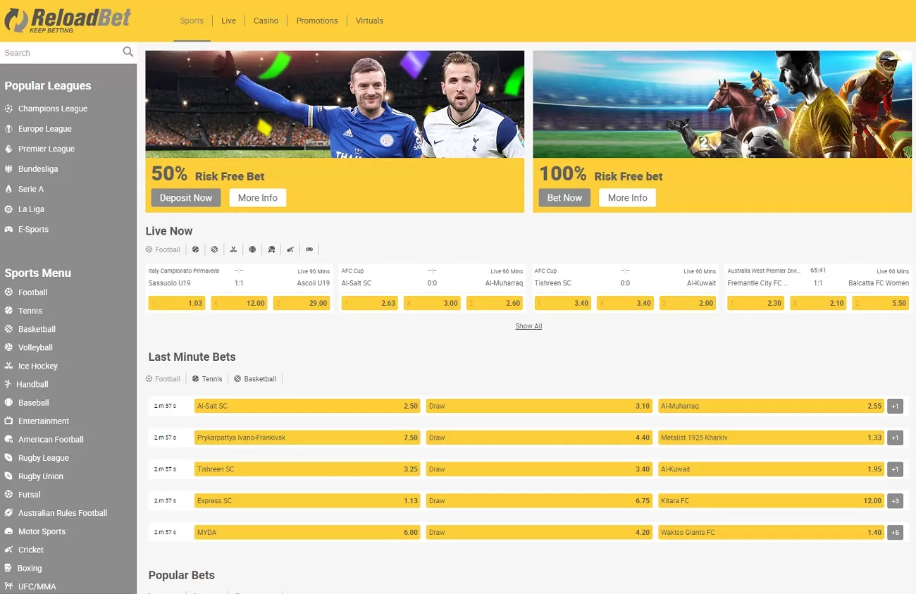 ReloadBet betting line