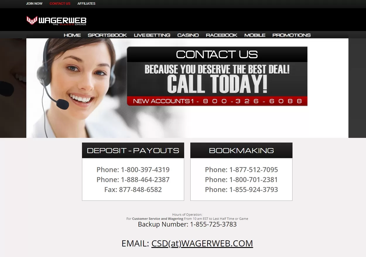 Support Wagerweb Sportsbook