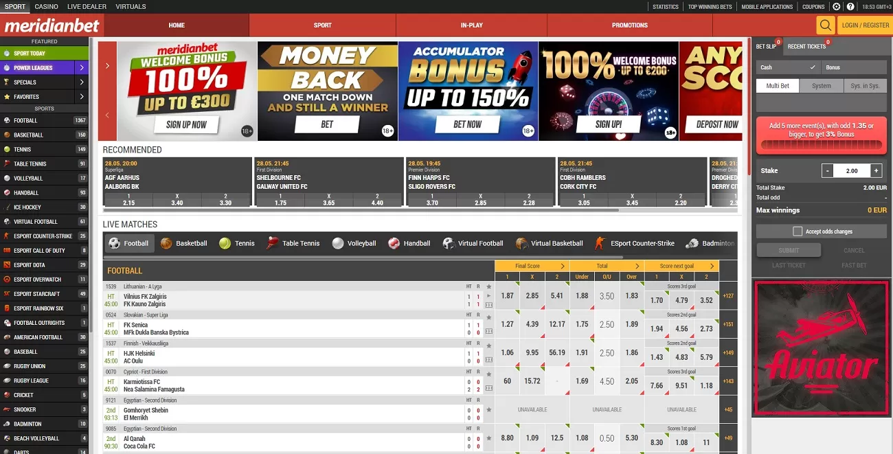 Meridianbet website