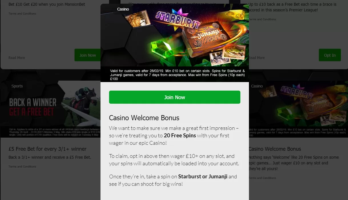 Mansionbet casino welcome bonus