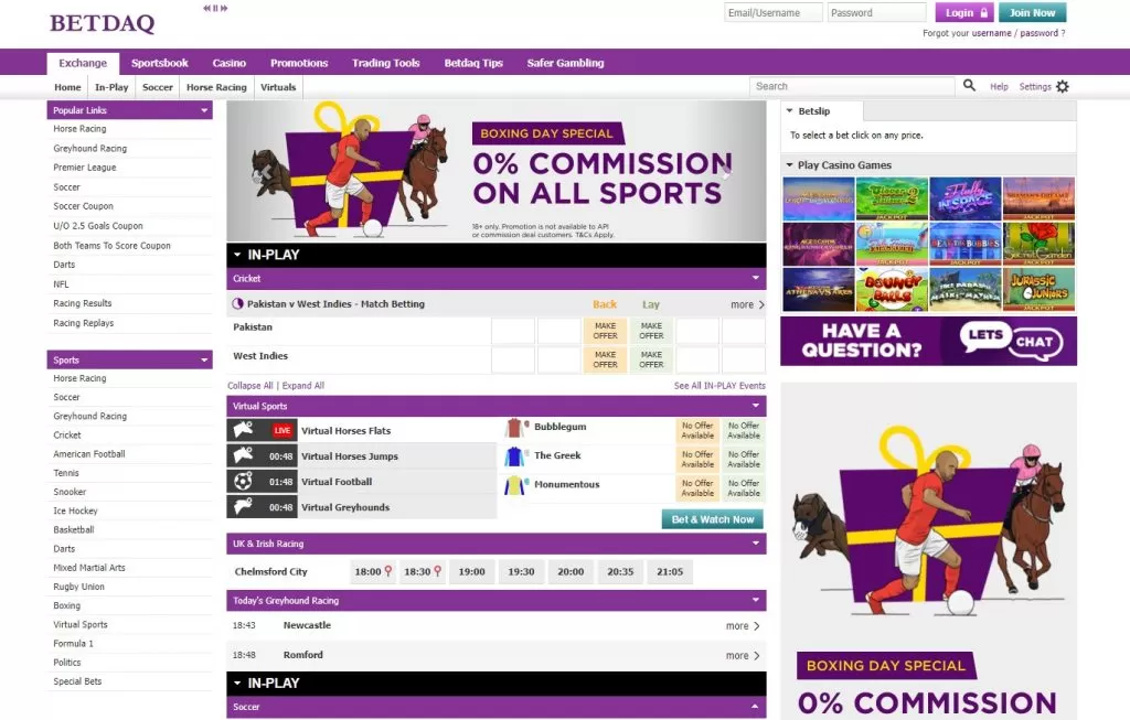 exchange betting line