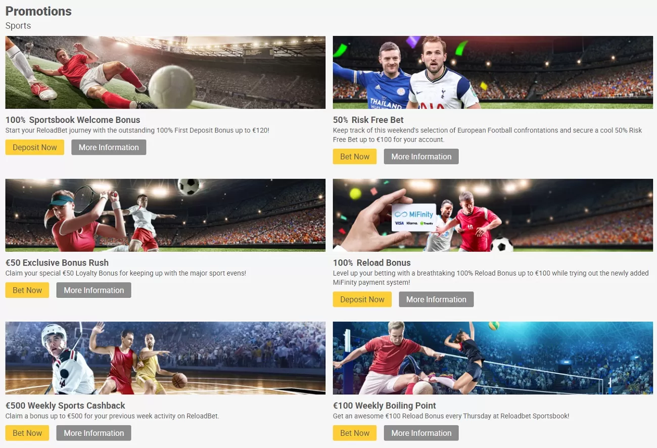 reloadBet bonuses