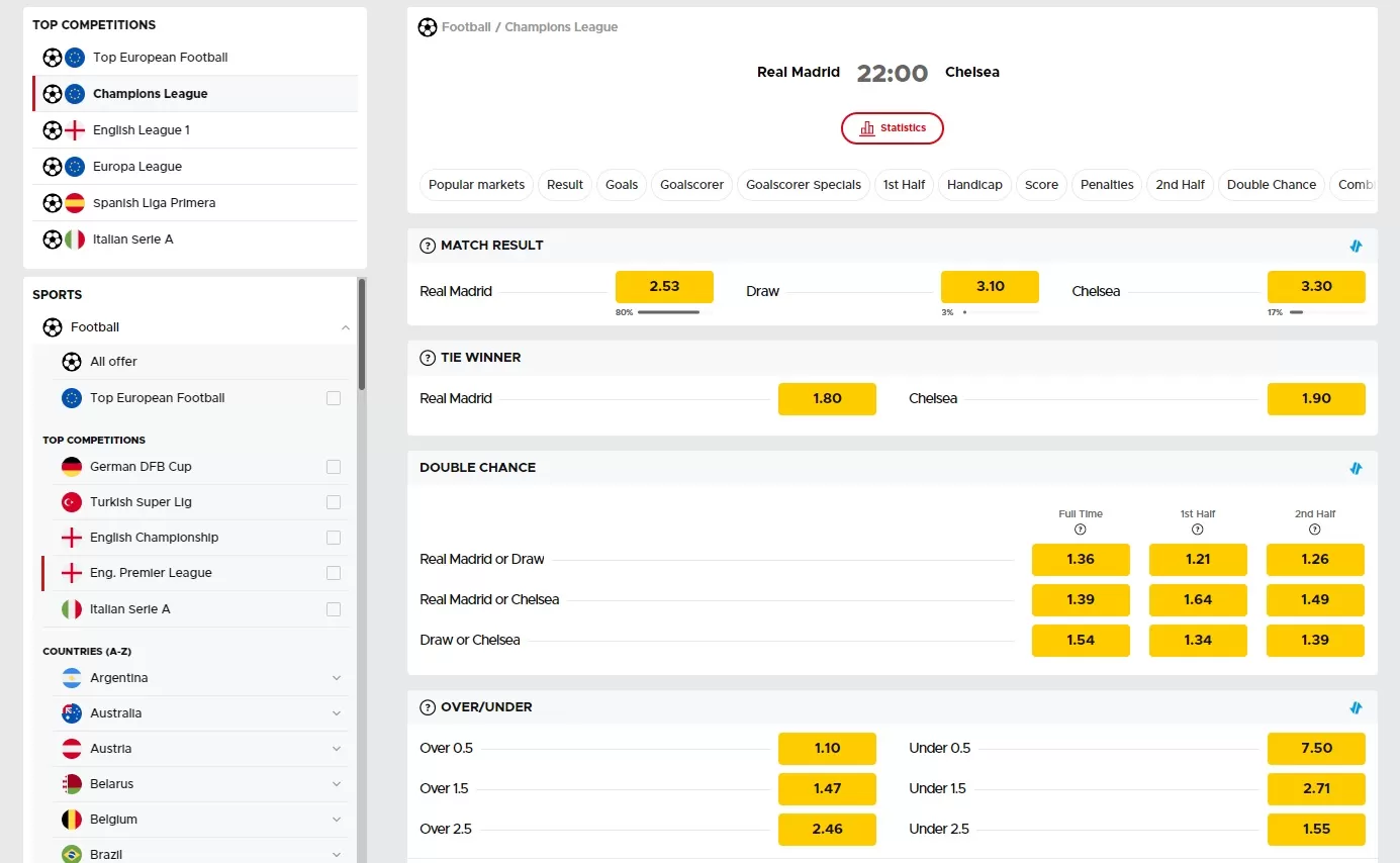 live odds betclic