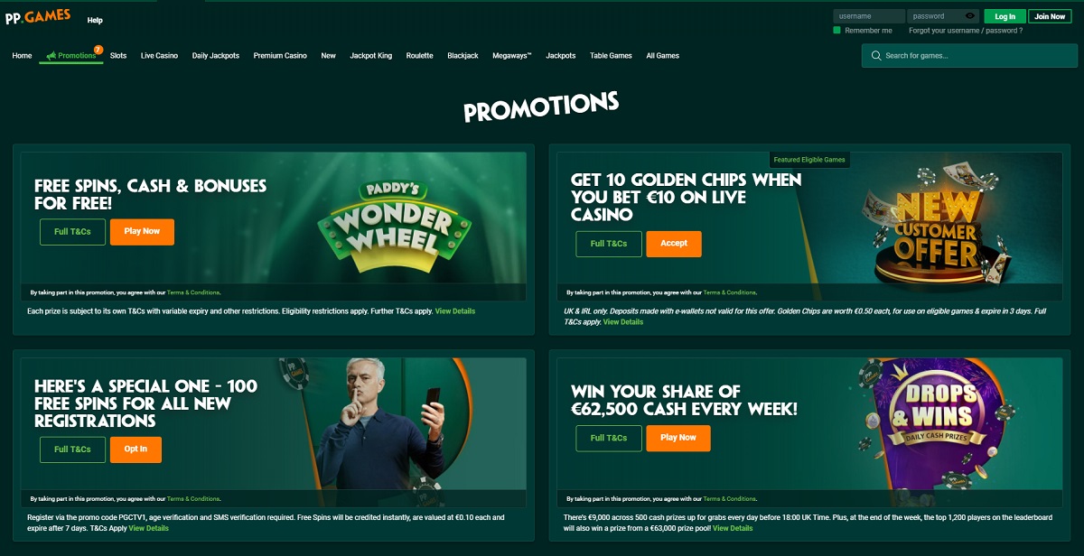 PaddyPower Casino bonuses