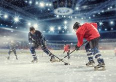 Hockey match at rink