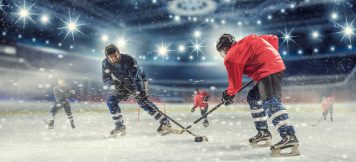 Hockey match at rink