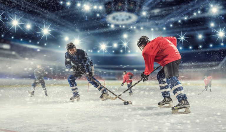 Hockey match at rink