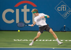 Andrey Rublev (RUS) falls to Alex de Minaur (AUS) in the semifinals of of the Citi Open tennis tournament on August 4, 2018 in Washington DC