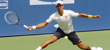 NEW YORK - AUGUST 21: Six times Grand Slam champion Novak Djokovic practices for US Open 2014 at Billie Jean King National Tennis Center on August 21, 2014 in New York