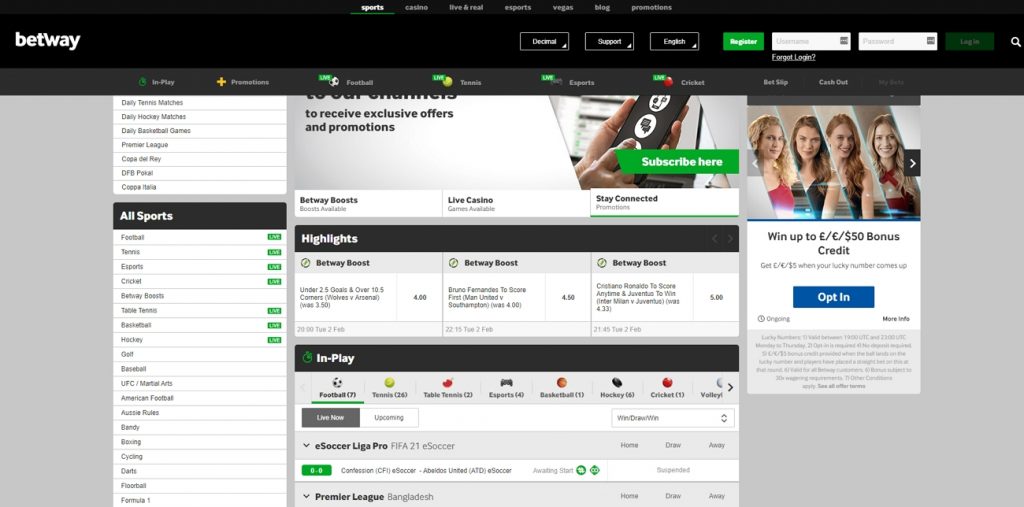 Betway Sportsbook 2023 – Review Legal Online Sports And Casino Betting