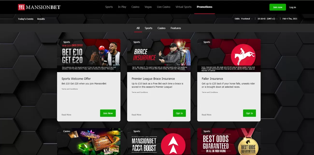 Mansionbet bonus and promotions
