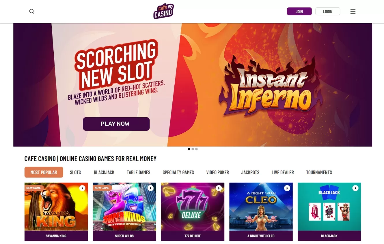 Cafe Casinos slots for real money