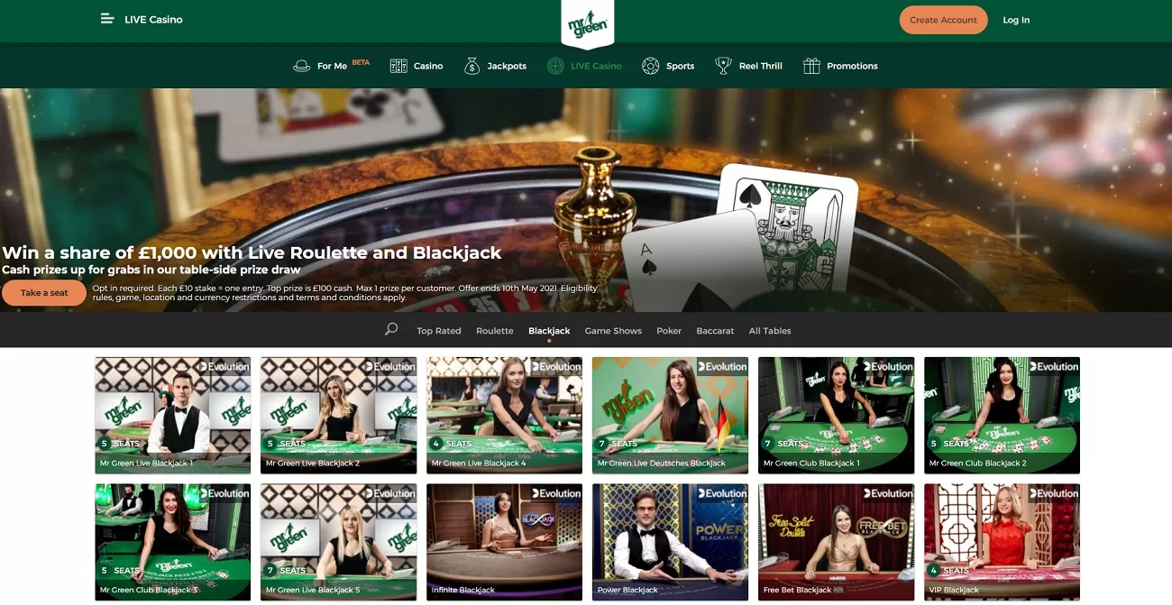 blackJack Green Casino