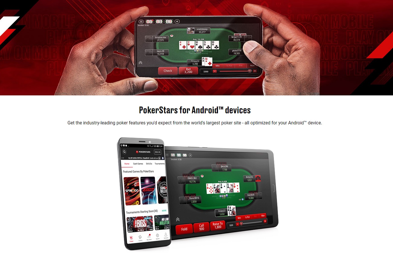 Mobile poker rooms