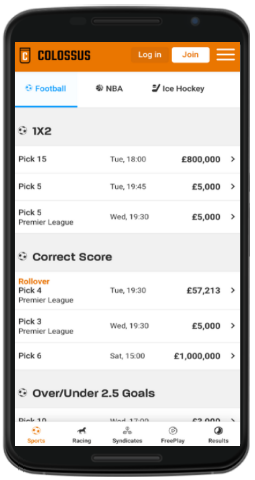 Colossus betting app fot sport