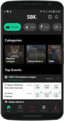 SBK Sport Bet App
