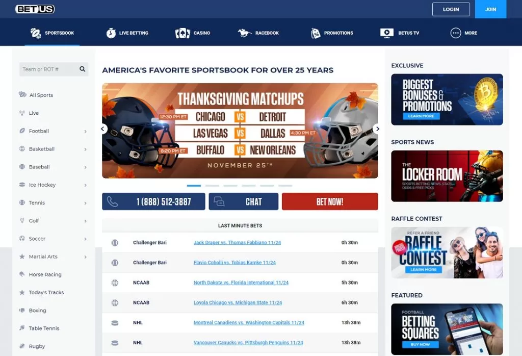 BetUS sportsbook website