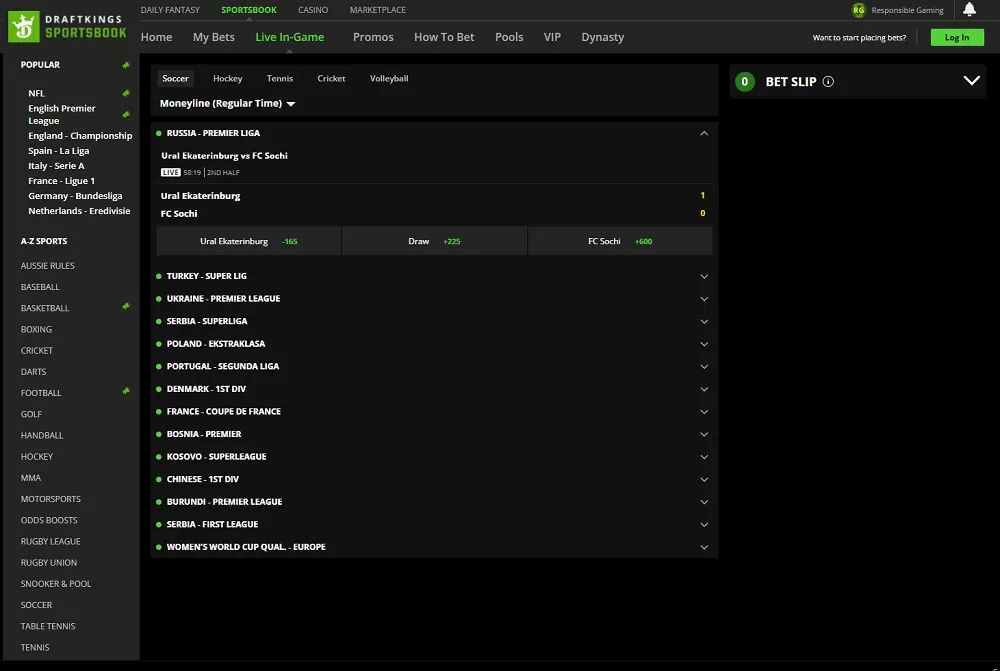 DraftKings live