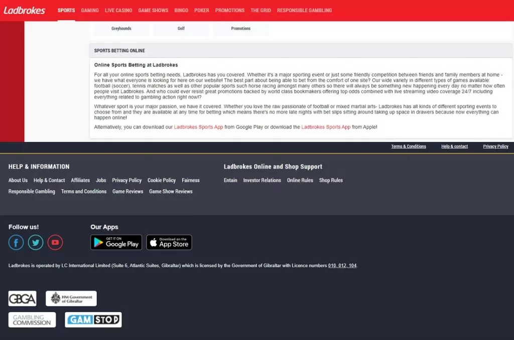 ladbrokes apps