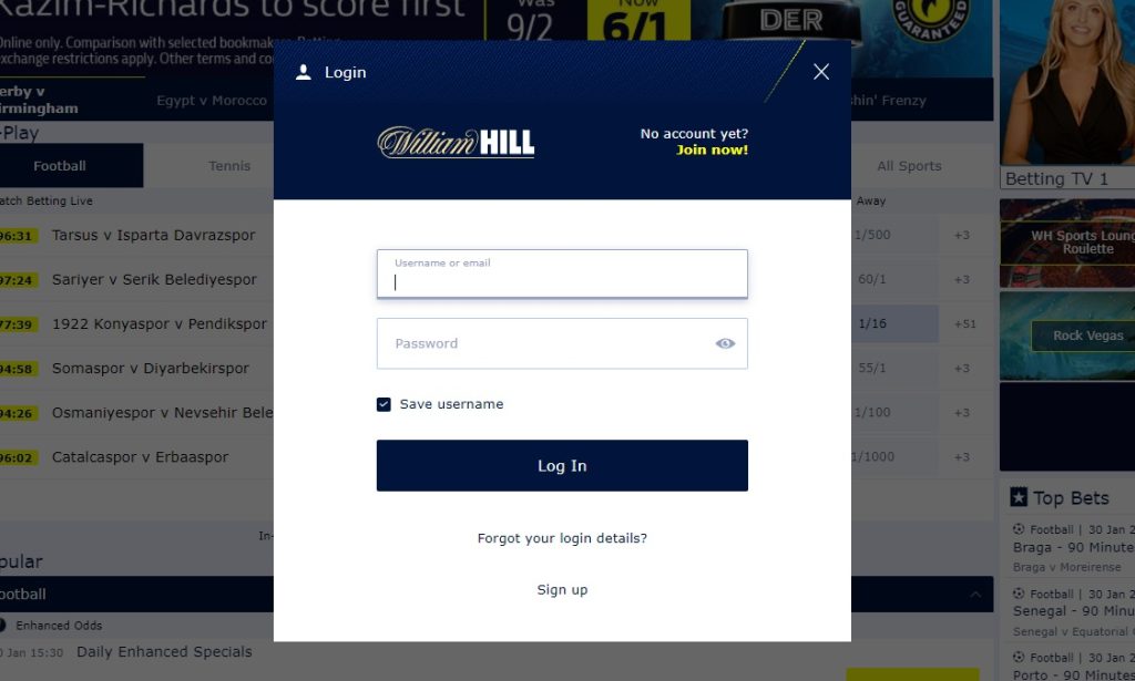 my william hill account login