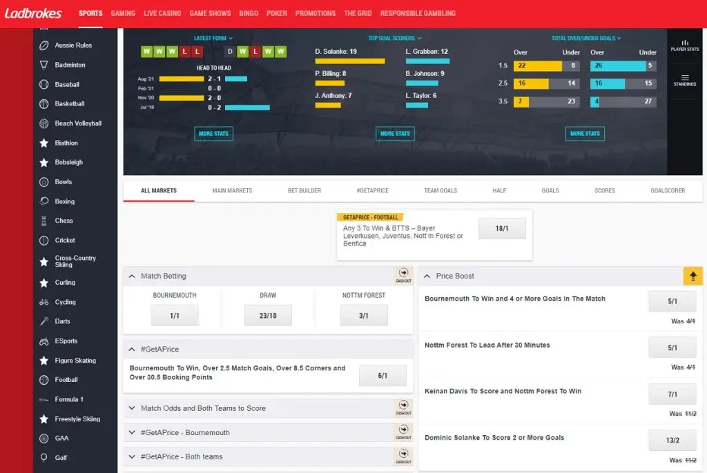 Ladbrokes Football Betting