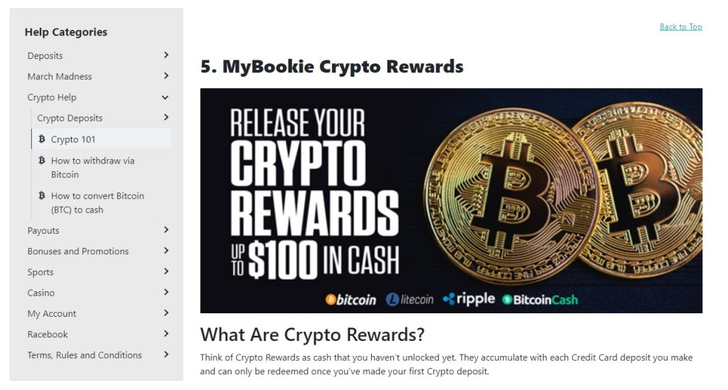 What is Crypto Reward on MyBookie?