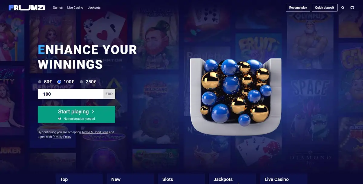 Review of Frumzi Online Casino