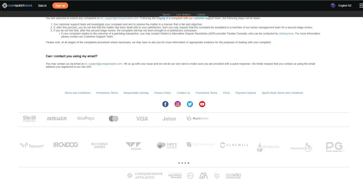 Conquestador license