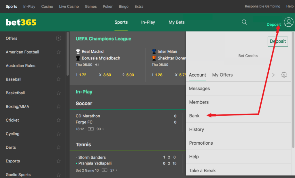 Does Bet365 let you withdraw money?