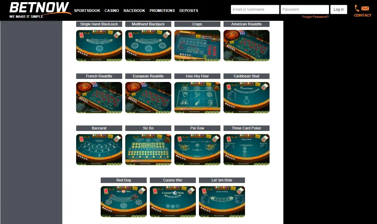 Betnow games