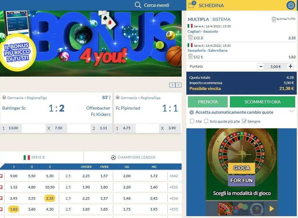 Eurobet slip