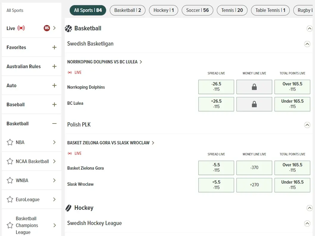Live Betting