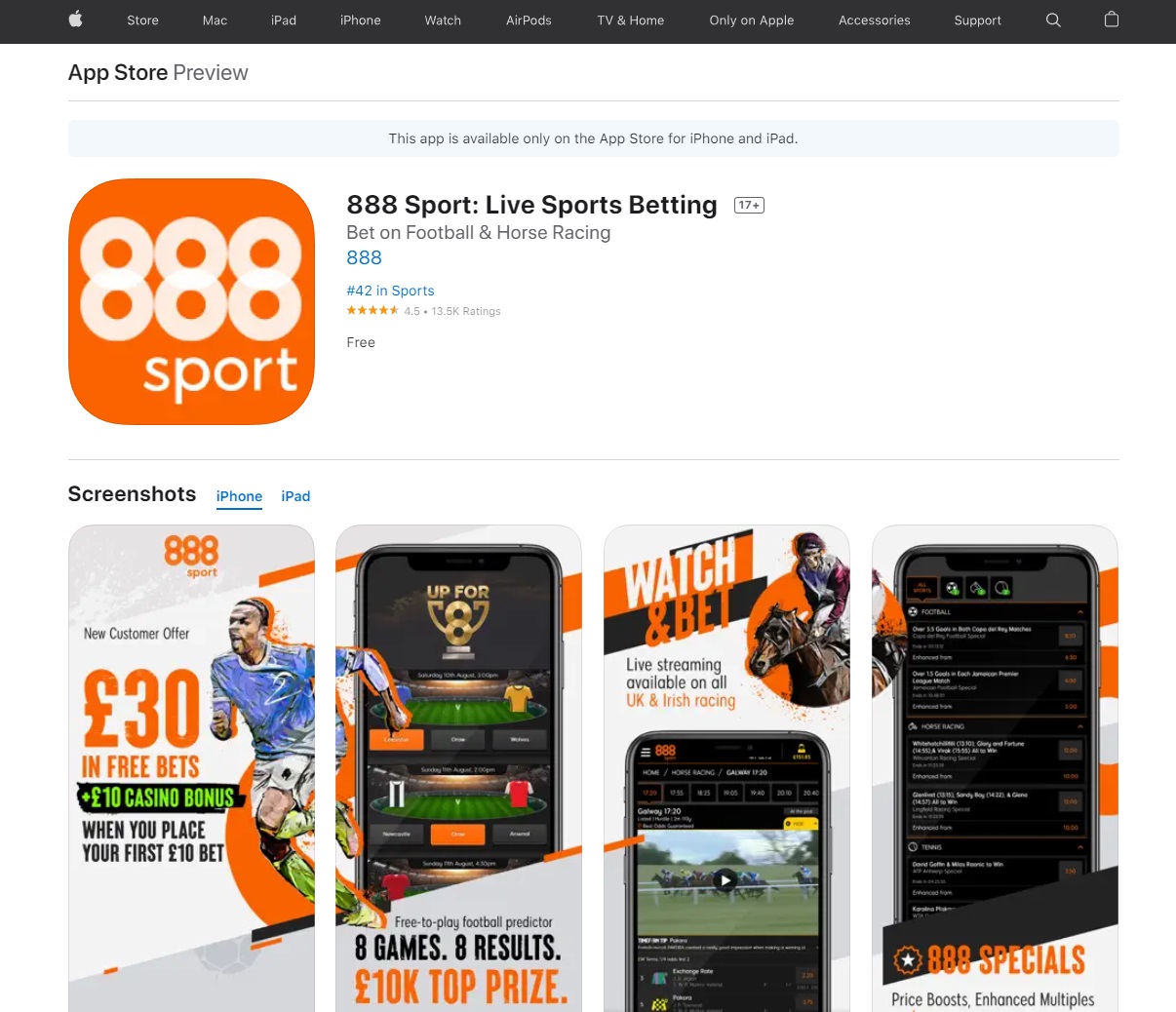 install 888sport App for iOS
