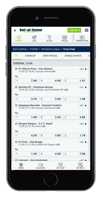 bet on the Bet-at-Home app