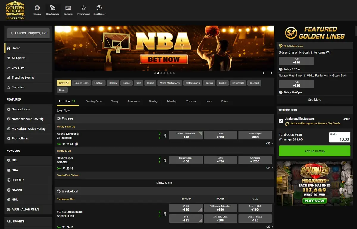 betting golden nugget