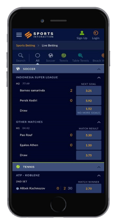 Betting Options on the App