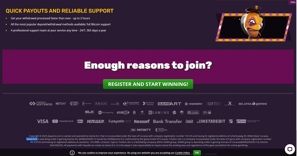 Is PlayAmo Legit - casino license
