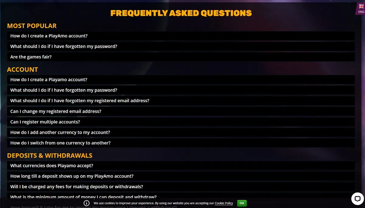 FAQ CasinoAmo