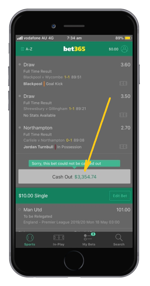 Cash out betting strategy