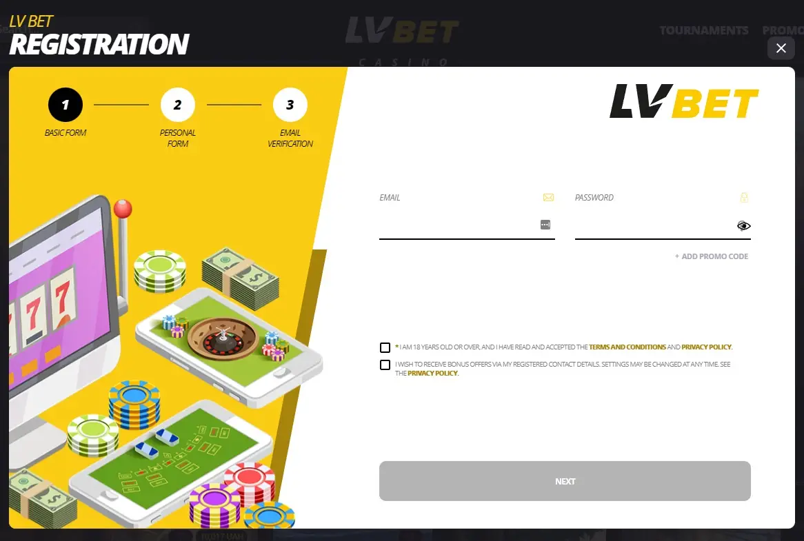 Register a New Account LVbet Casino