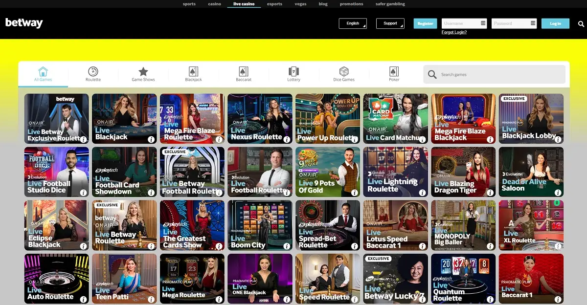 Live Casino Betway