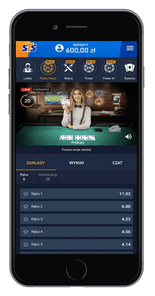 STS bet mobile app casino