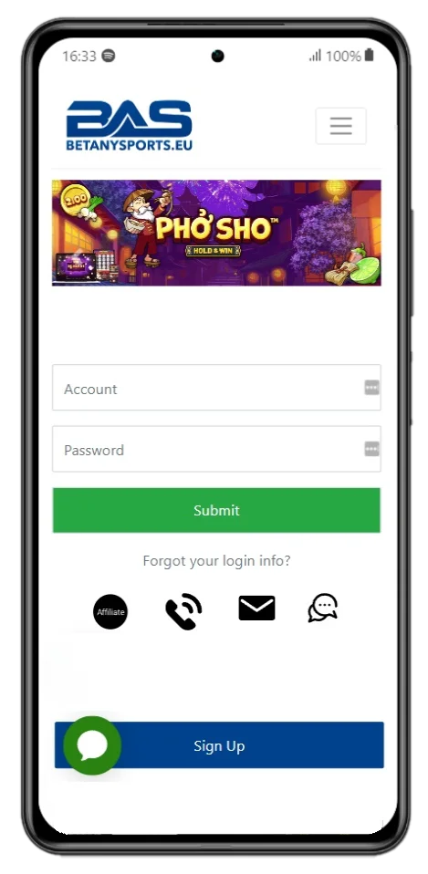 BetAnySports Mobile App