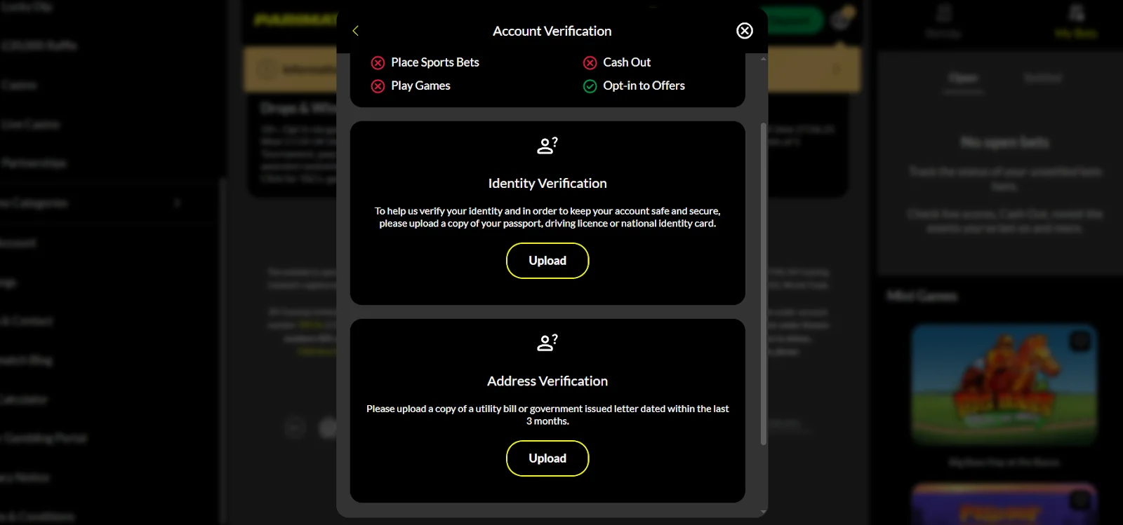 Parimatch account verification