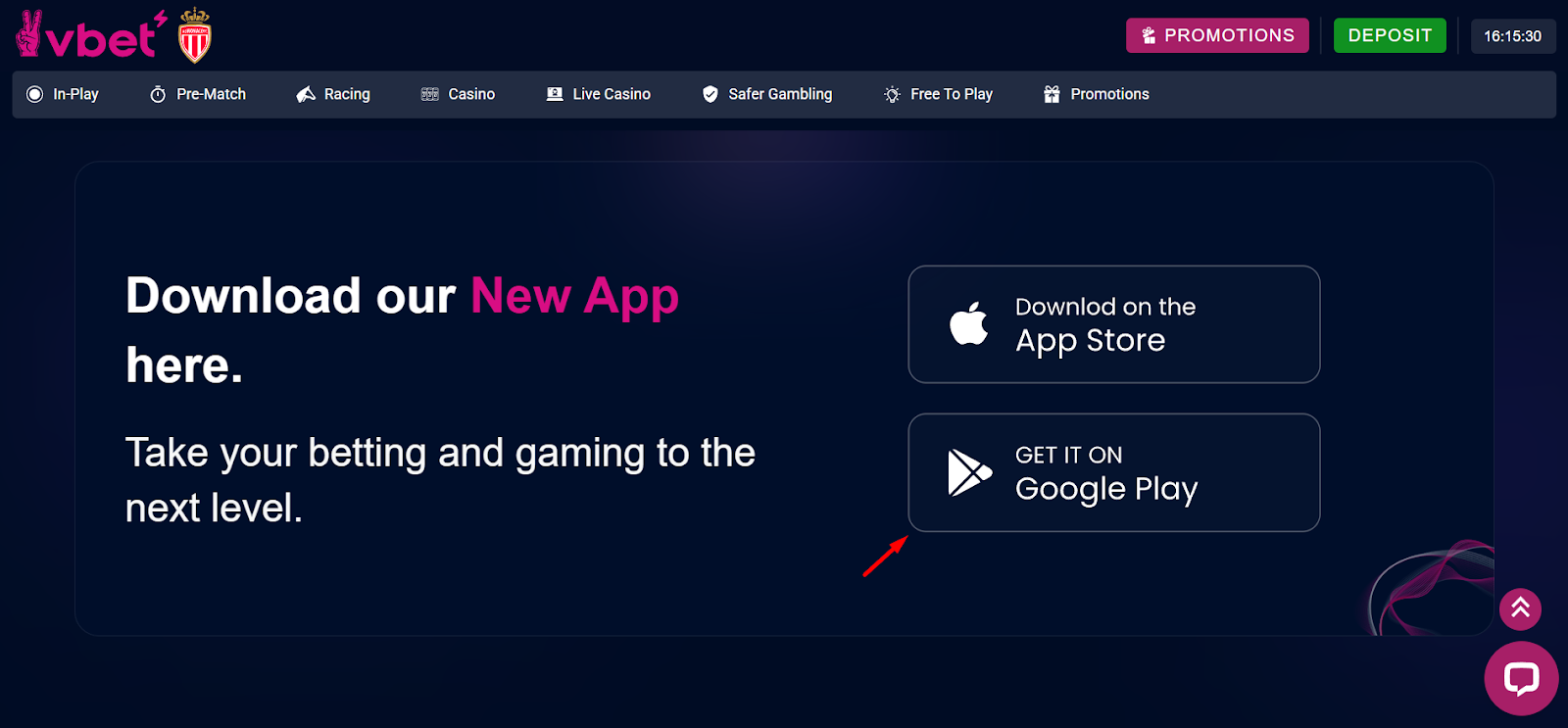 VBet Google Play link