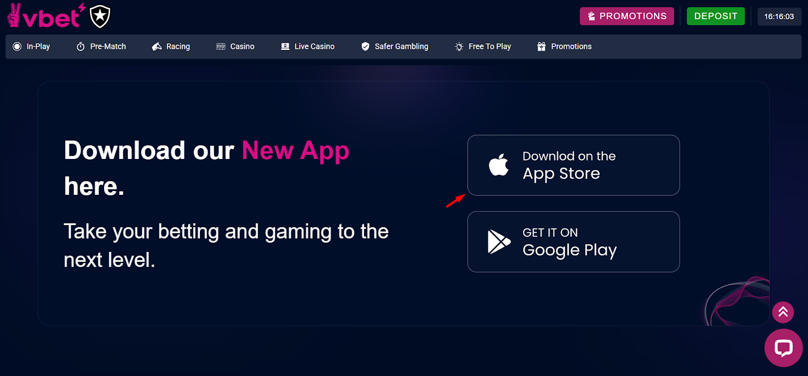 VBet App Store link